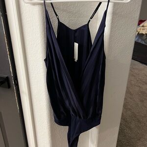 Elegant Navy Blue Women's Bodysuit
